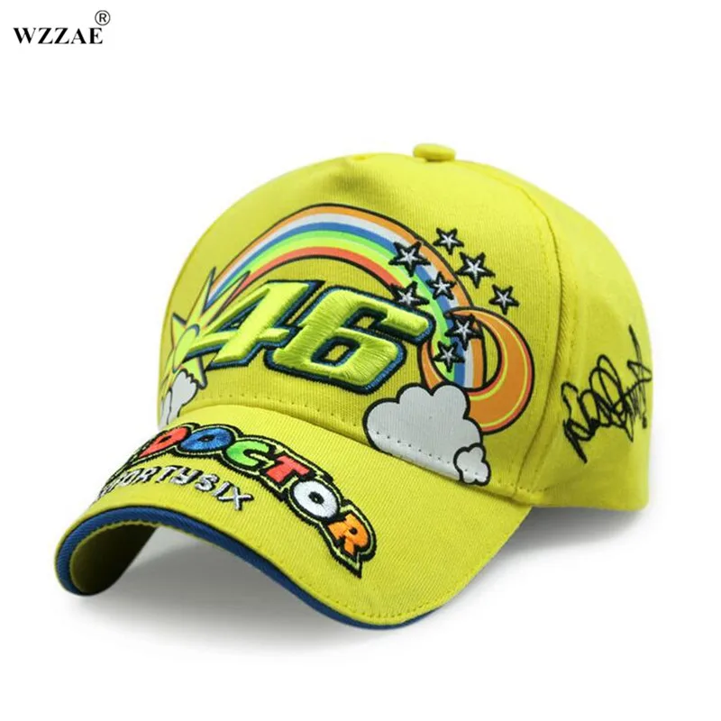 

WZZAE VR46 Snapback Hats Moto GP Swag Rossi 46 Motorcycle Baseball Caps Racing Cap Men bone trucker Embroidery Casquette