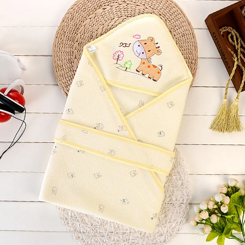Детский спальный мешок, хлопковое муслиновое Пеленальное Одеяло для младенцев, спальный мешок для новорожденных, детский конверт, весенний спальный мешок для малышей - Цвет: Yellow Deer