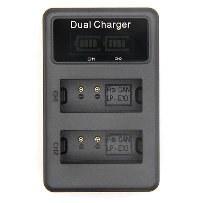 For Lp-E10 Usb Battery Charger Dual Ports Lcd Display Quick Charging Camera Digital Canon 1100D 1200D 1300 | Электроника