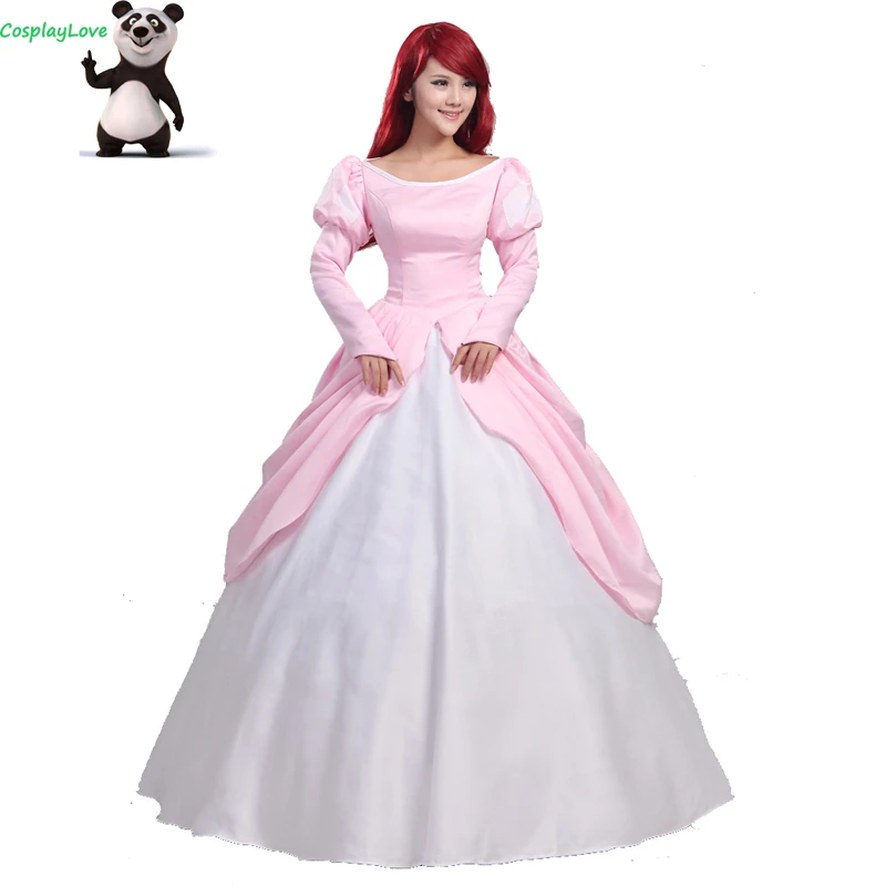CosplayLove de La Sirenita, vestido de princesa Ariel, rosa, para fiesta de Halloween y Navidad|Disfraces de anime| - AliExpress