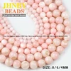 JHNBY – perles de coquillages roses de qualité supérieure, en pierre naturelle, rondes, amples, 4/6/8MM, accessoires pour la fabrication de bijoux et de bracelets, DIY ► Photo 2/4