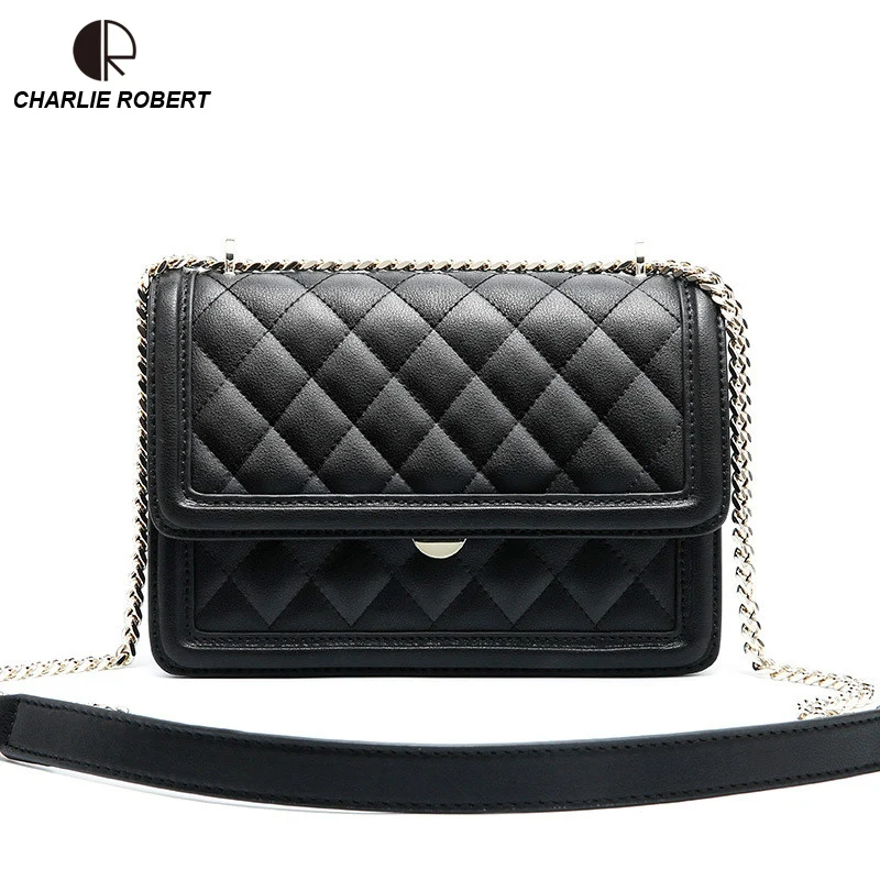

2019 New High Quality Leather Rhombic Sewing Luxury Design Four Colors Shoulder Bag Summer Fashion Style Crossbody Bags