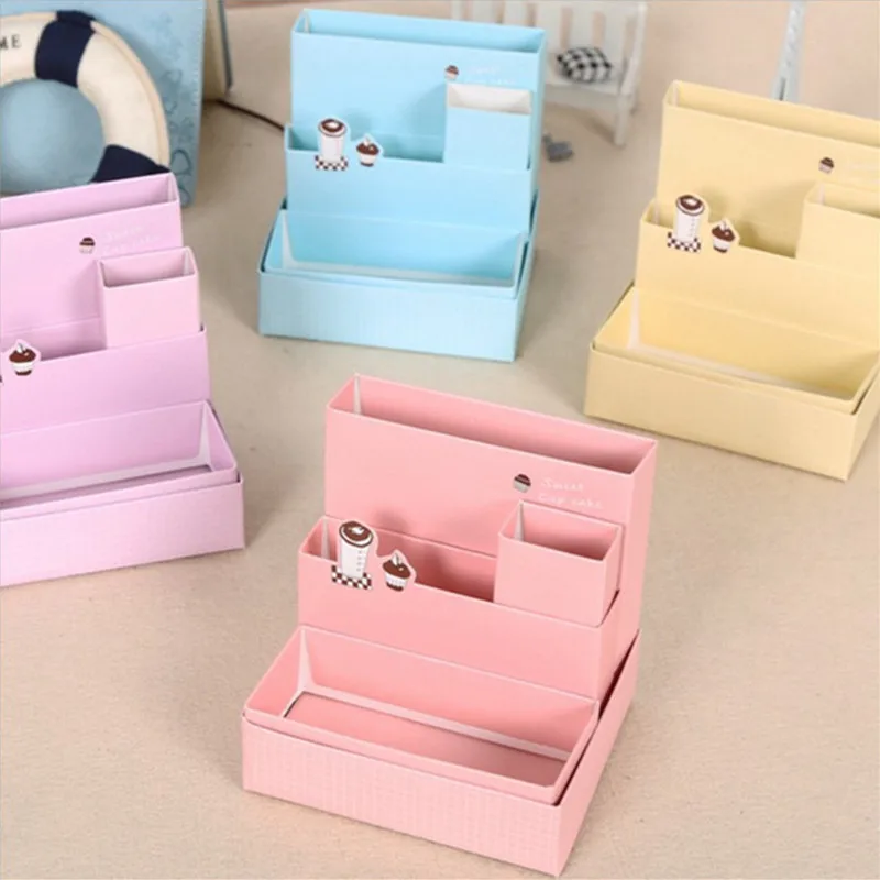 

Cardboard Made Cosmetics Jewelry Storage Box Make Up Organizer Office Stationery Storage Supplies Multi-function Storage Boxes