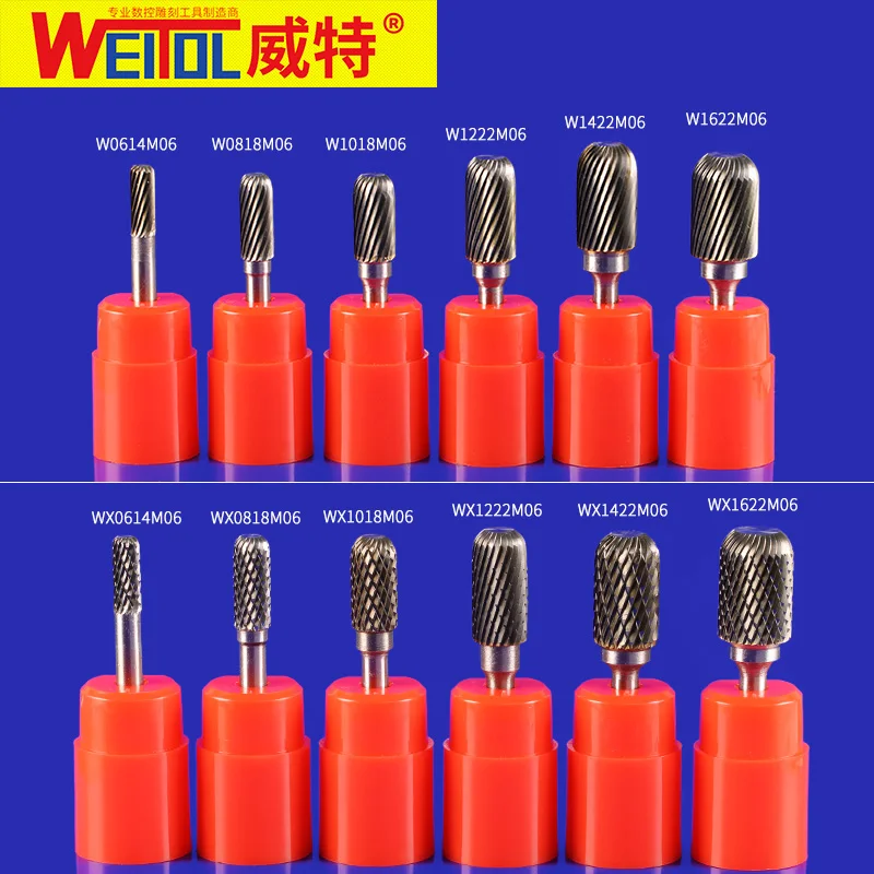 WeiTol тип W 1/4 &quot6 мм вольфрамовый Карбид Заусенцы Роторный резак набор напильников