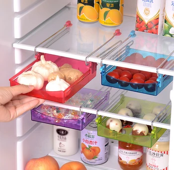 

2pcs Plastic Food Tray Refrigerator Rack Fridge Storage Box Food Storage Kitchen Box Plastic Container Kitchen Organization