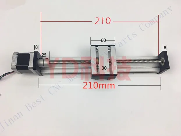 Motor de Passo Tabela plus 23 Personalizado Comprimento 210 Milímetros Cnc st t8  4 Slides Ballscrew Sliding 1 pc Nema Eixo Xyz Linear Motion