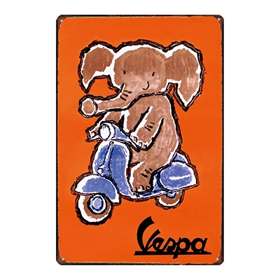 Классический скутер мотоцикл оловянный гаражный знак металлические тарелки настенный паб кафе домашний арт мотор декор железный плакат Куадрос A-1009 - Цвет: SA-3057