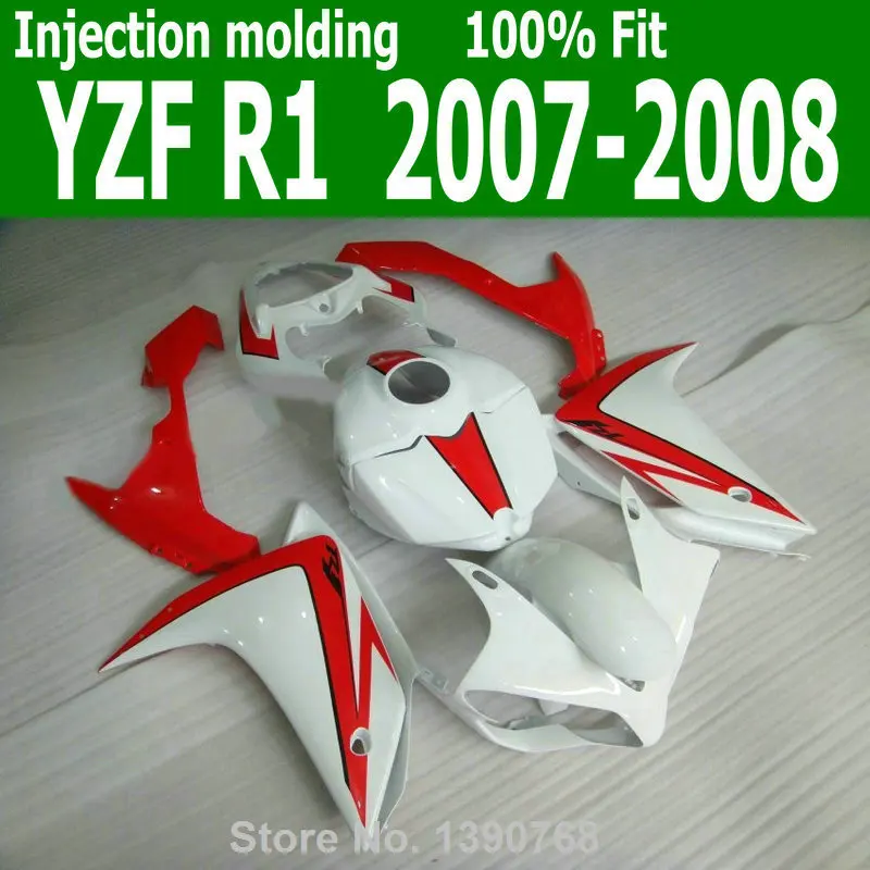 Комплект обтекателей для YAMAHA YZF R1 07 08 (белый красный) 2007 2008 Обтекатели впрыска