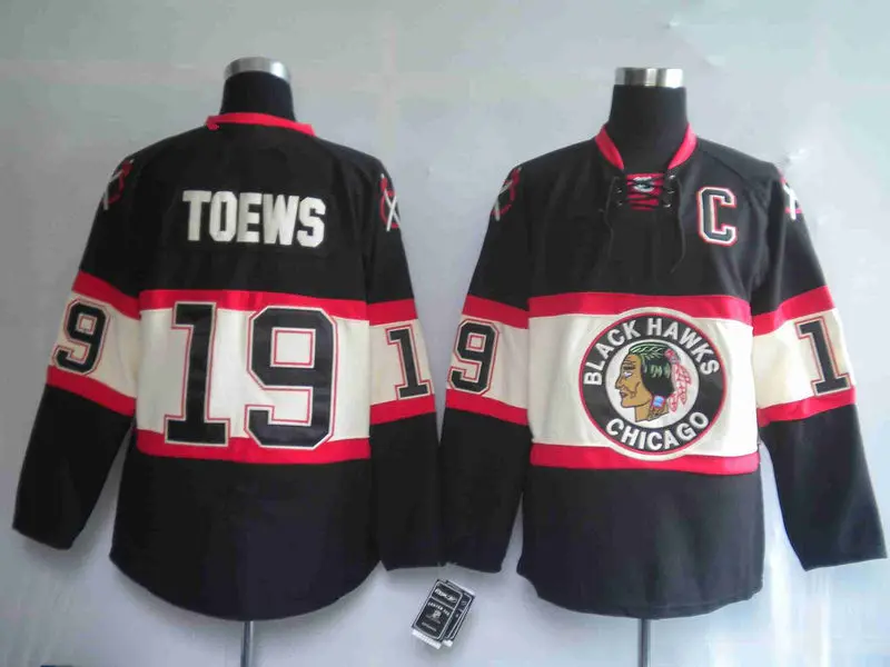 Cheap authentic Men's Chicago Blackhawks #19 Jonathan Toews Jersey Black  White Green RED Neck Vintage Sewn Hockey Jerseys - AliExpress