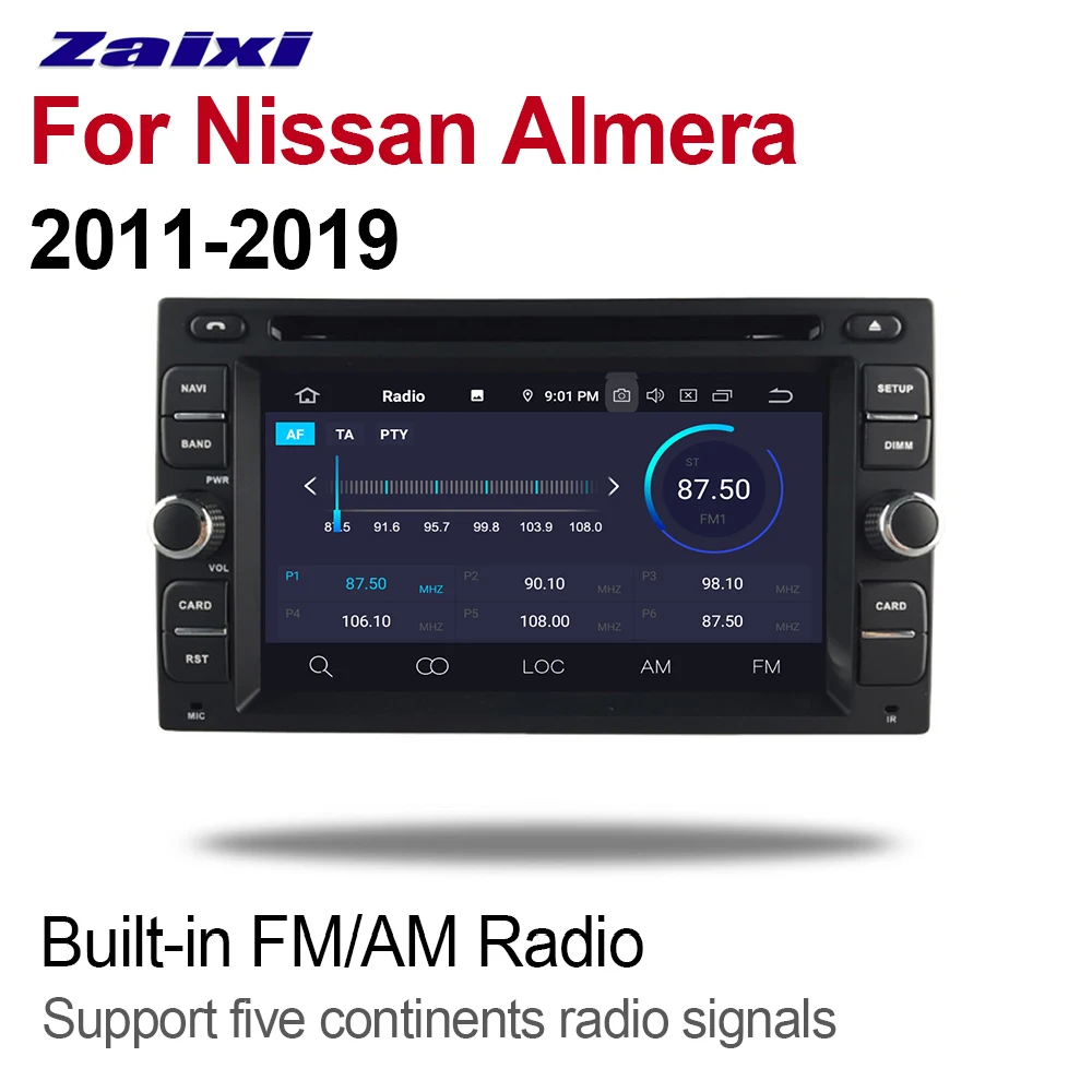 Cheap ZaiXi 4GB android 9.0 car dvd player for Nissan Almera 2011~2019 Multimedia GPS Navigation Map Autoradio WiFI Bluetooth HD 4