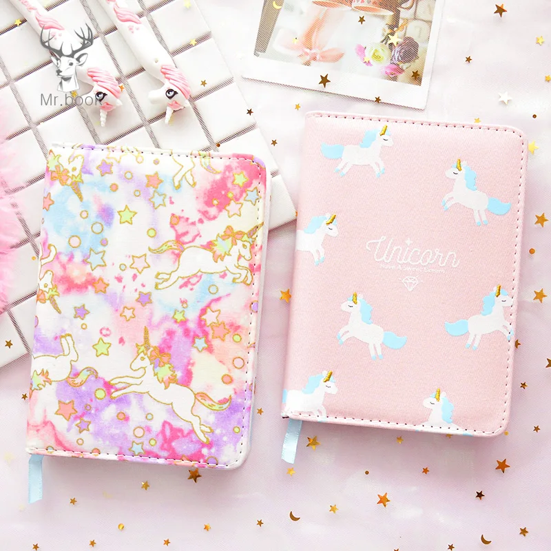 Kawaii Unicorn записная книжка Bullet Journal Agenda Planner Тканевая обложка Записная книжка Дневник ежемесячный недельный для планирования расписания школьные принадлежности