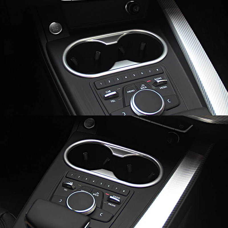 For-2016-2017-2018-Audi-A4-B9-Sedan-AT-Drink-Cup-Holder-Chrome-Trim-Cover-Bezel (1)