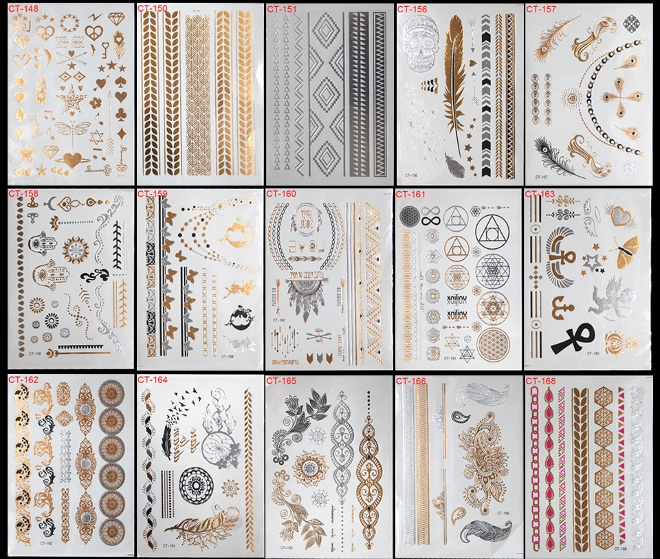 52pcs lot Waterproof Flash Tattoo Non Toxic Temporary Tattoo Sticker 