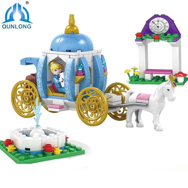 

Qunlong Duplo Princess Toys Dream Castle Princess Anna Set Model Building Blocks Gifts Toys Compatible Legoe Friends Toys