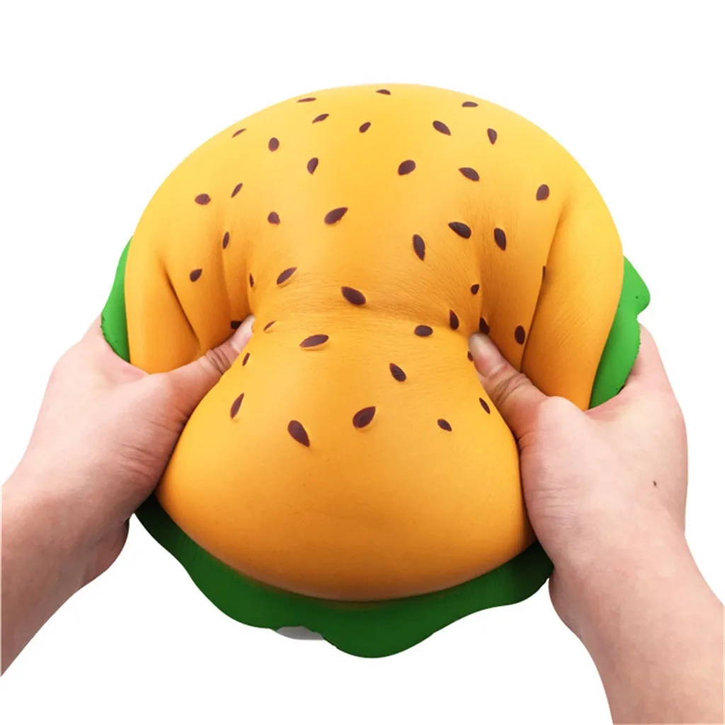 Kawaii Squishies Jumbo кунжутный гамбургер медленно Восстанавливающий форму крем