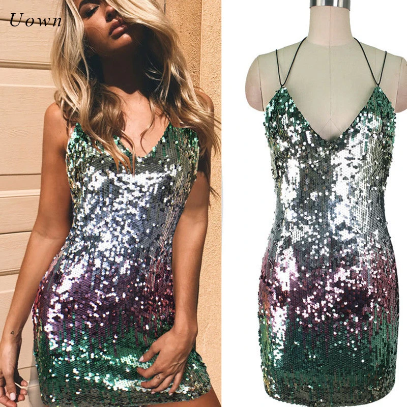 sequin colorful dress
