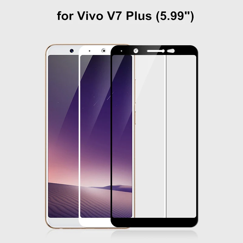 3D закаленное стекло для Vivo V7 Plus полное покрытие 9H защитная пленка