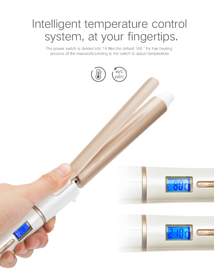 Pedaços de Ondas de Cabelo Elétrico de Cerâmica Modelador de Cabelo Rolo de Curling Dois Ferro Digital Profissional Varinha Estilor Styling Tools 11 Beleza e saúde