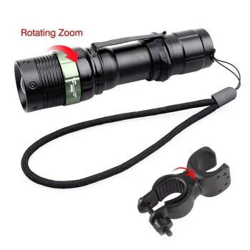 

CASTNOO 3800 LM T6 LED Zoomable Flashlight 3 Modes Waterproof Bicycle Clip Torch + 360 degree Rotation Bike Bracket