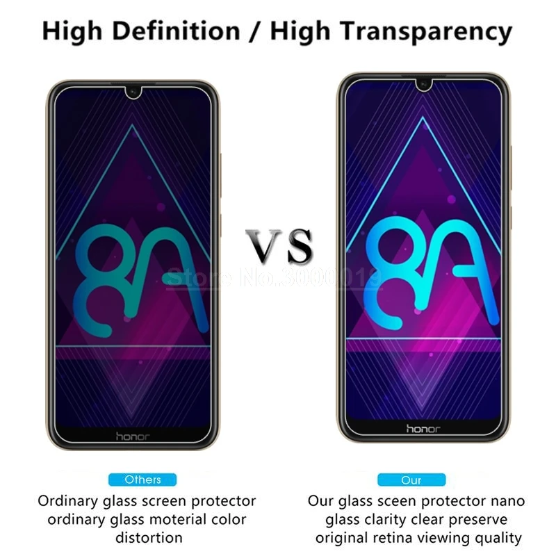 Закаленное стекло для Huawei Honor 8A Защитная пленка экрана 9H на телефон защитное Honer