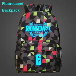 Люминесцентная Световой плед игры Rainbow Six 6 для мальчиков школьная сумка Для женщин Bagpack подростков ранцы Для мужчин детей студенческие