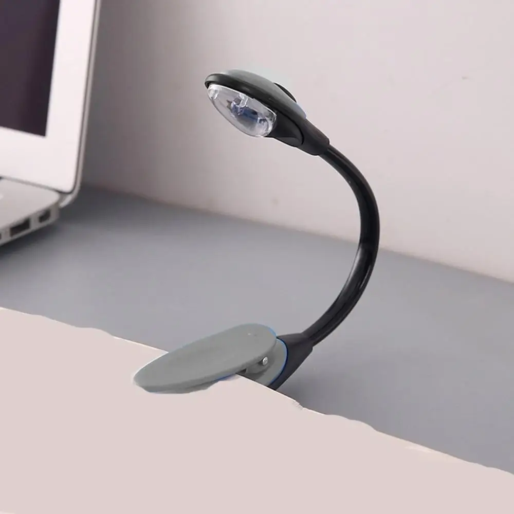 Светодиодная лампа для чтения книга свет бесступенчатая яркость Micro USB Перезаряжаемый зажим на лампе с гибкий, в виде гусиной шеи - Цвет корпуса: Серый