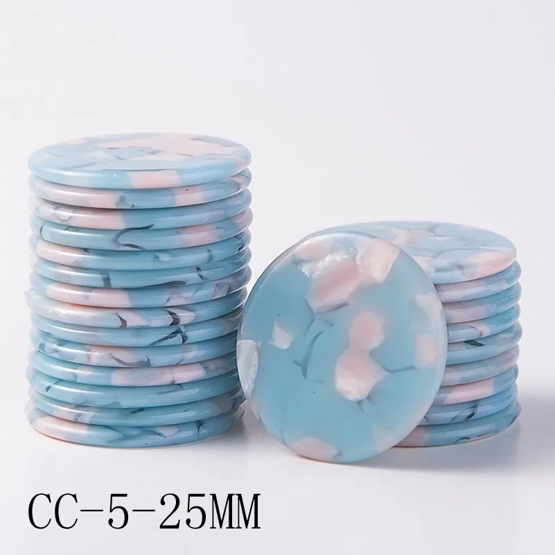 CC-5-25MM Taidian акриловый кабошон для изготовление сережек круглый ацетат пластина плиты грузовых автомобилей с отверстиями 23/25/27 мм 10 шт./лот - Цвет: CC-5-25MM