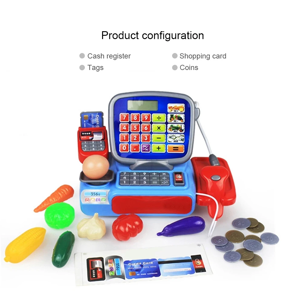 Кассовый аппарат со сканером весы электронная развивающая игрушка Многофункциональная игрушка для детей настоящий калькулятор игрушки P15
