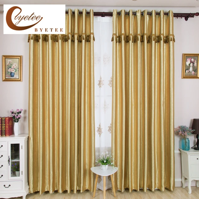 Byetee} Gold Blackout Effen Kleur Gordijn voor Slaapkamer Woonkamer ... Byetee} Gold Blackout Effen Kleur Gordijn voor Slaapkamer Woonkamer ...