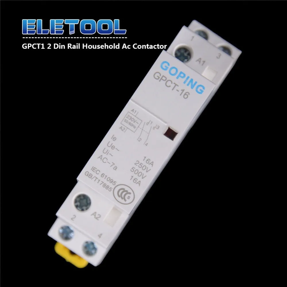 

16A 25A 220V/230V 50/60HZ GPCT1 2 Din Rail Household Ac Contactor 2NO for Household Home Hotel Resturant 34
