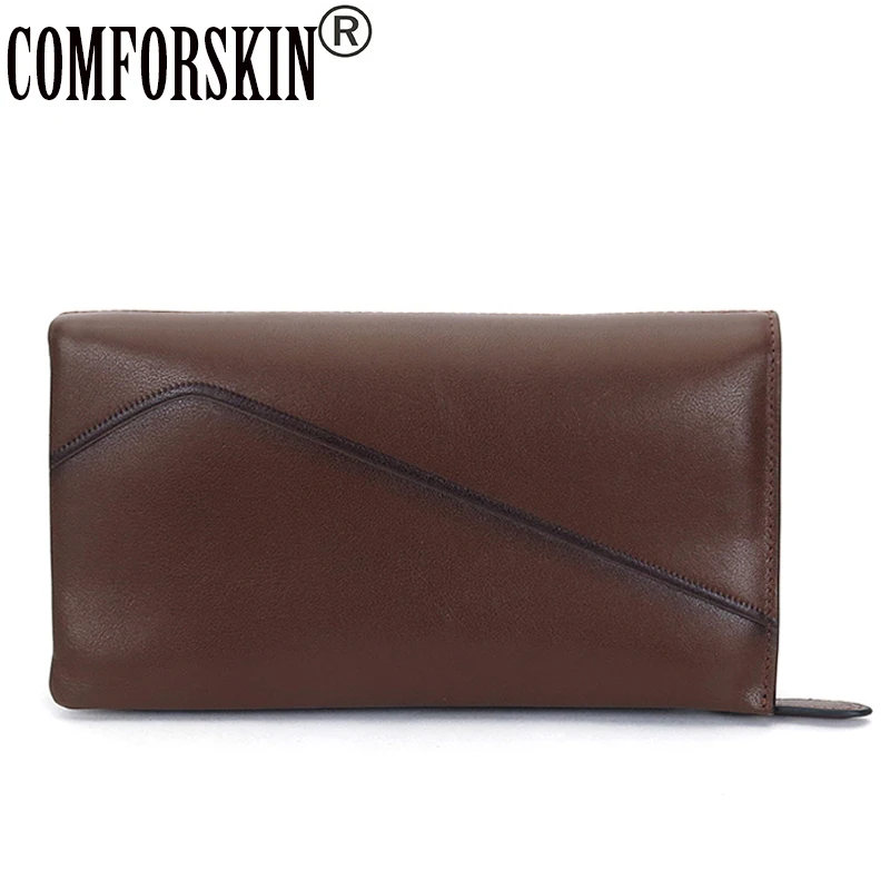 

2017 Hot Sale 100% Luxurious First Layer Of Real Leather Business Soft Man Clutch Wallet Long Large Capacity Multi-Card Purse