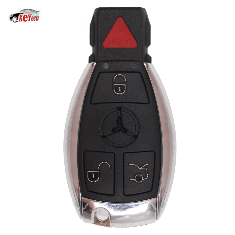

KEYECU New Replacement Smart Remote Key Shell Case Fob 3+1 Button for Mercedes-Benz E C R CL GL SL CLK SLK with Plastic Board