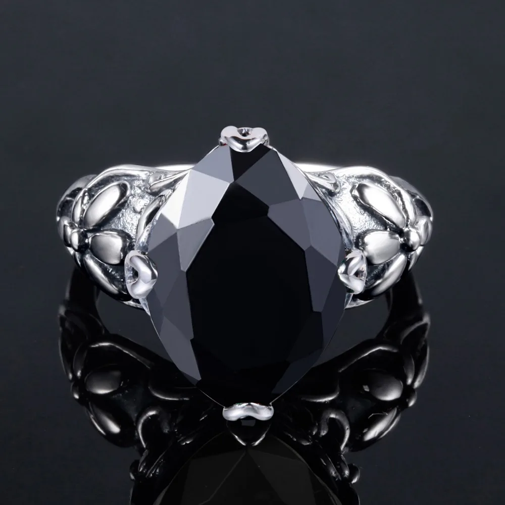 Szjinao Punk Retro 925 Sterling Silver Ring Personality Trend Victorian Zircon Ancient Wedding Bands for Women Wholesale