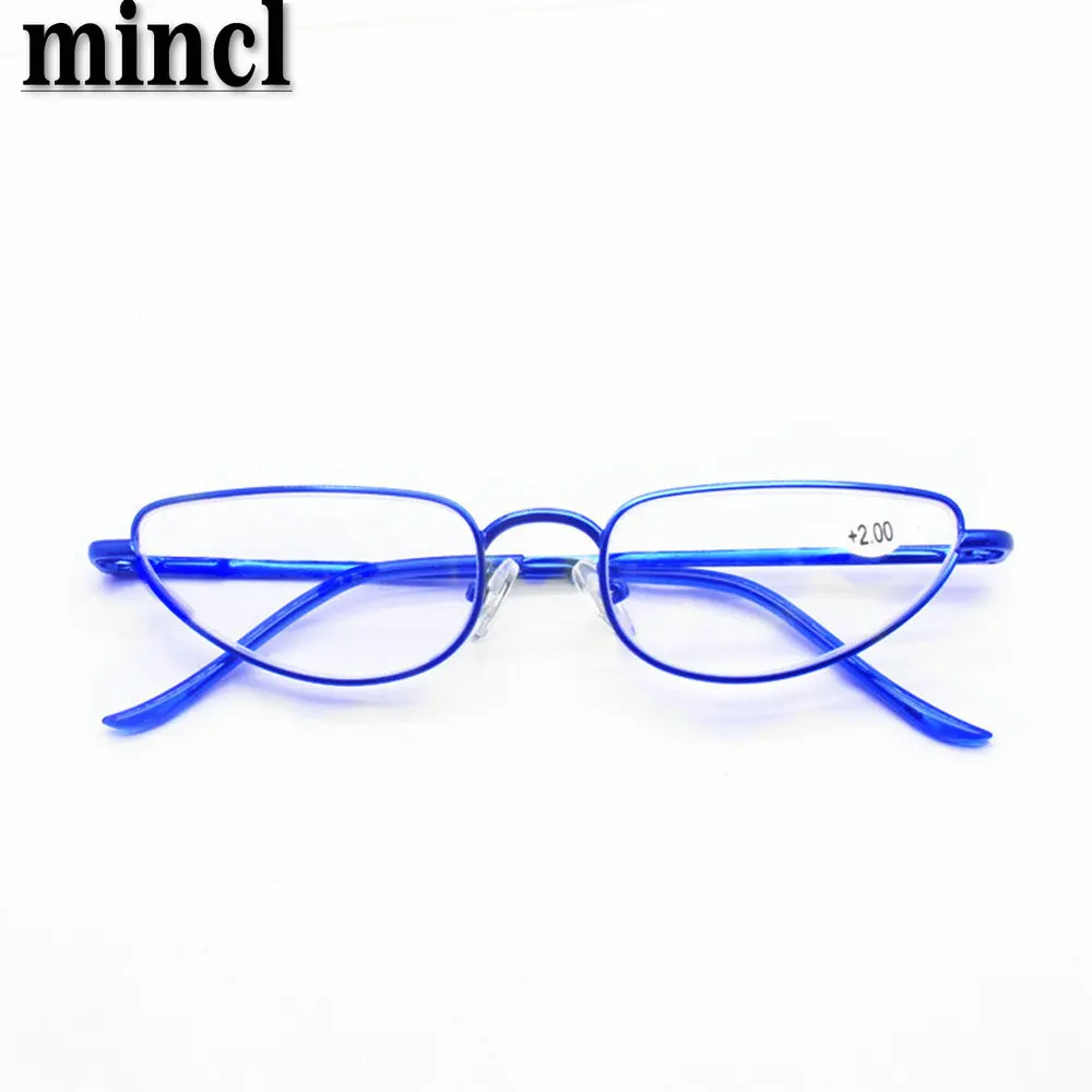 Sunglasssesmincl/плоский Топ половина Рамки Овальные очки для чтения для женщин дальнозоркость диоптрия чтения очки с коробкой+ 1,0 NX - Цвет оправы: blue