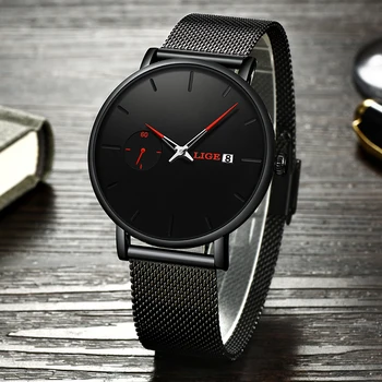 

LIGE Mens Watches Top Brand Luxury Casual Fashion Watch Men Net With Simple Clock Waterproof Quartz Wristwatch Relogio Masculino