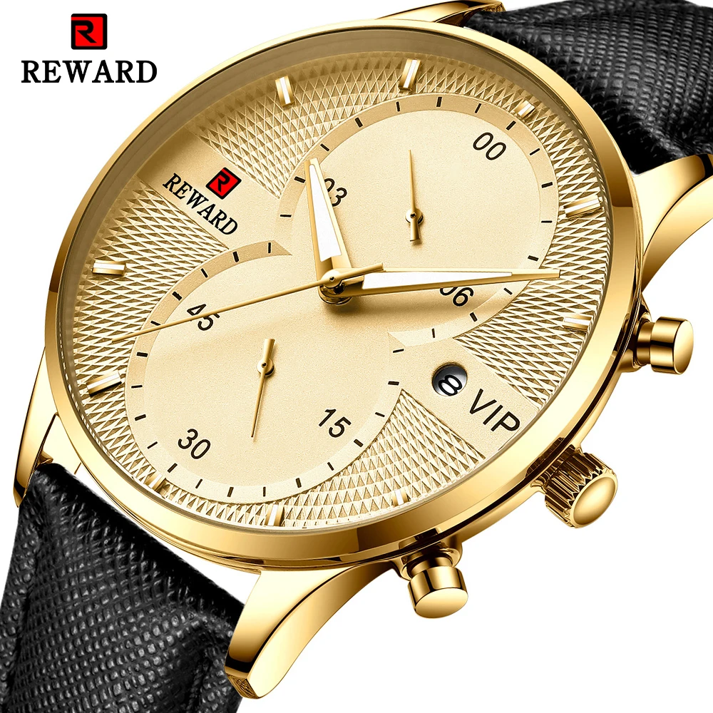 

Reward Functional Men's Watches Top Brand Luxury Golden Quartz Watches Sport Men Wristwatch Male Watch Relogio Masculino Dourado