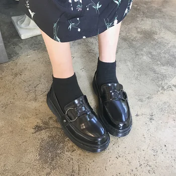

Korean Version Of The Spring Wild Harajuku Ulzzang Small Shoes College Wind Black Patent Leather Student Women Shoes