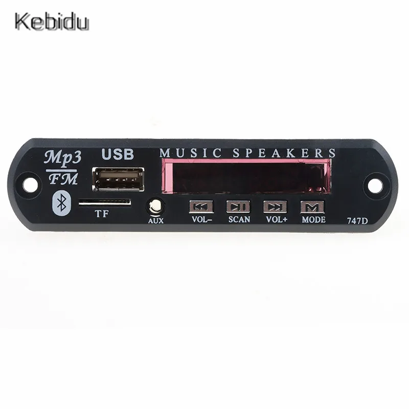 KEBIDU usb mp3 модуль без bluetooth 12 в MP3 WMA декодер плата аудио модуль FM AUX USB TF радио для автомобиля удаленный музыкальный динамик