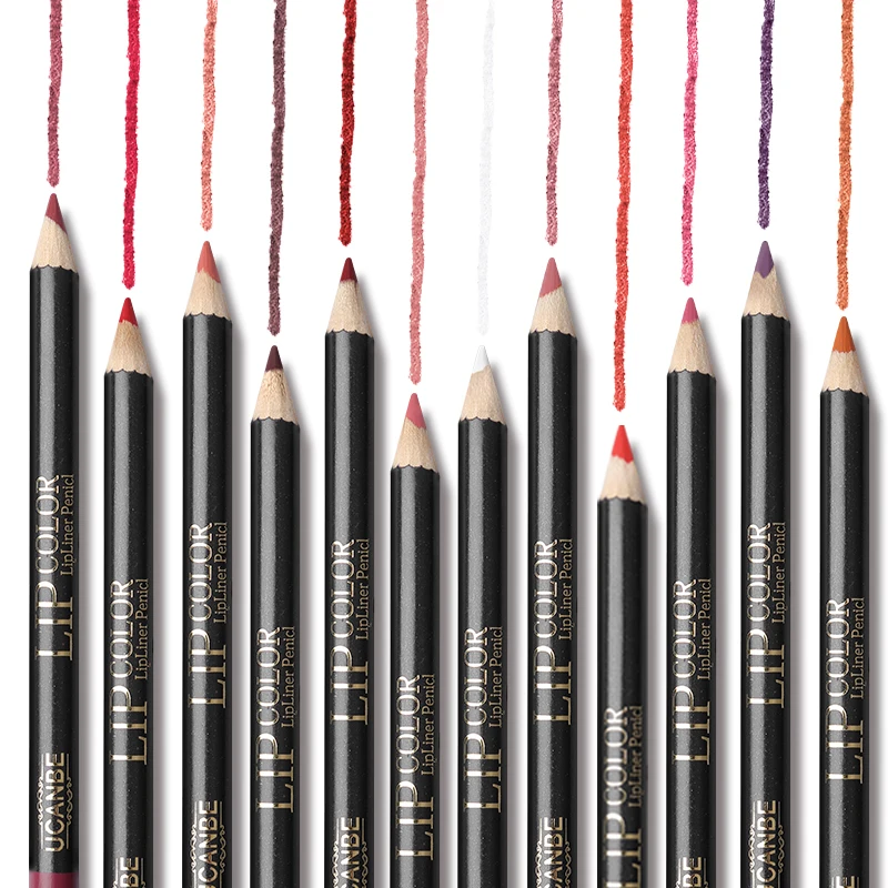 

UCANBE Brand 12pcs/lot Matte Lip Liner Makeup Pencil Set Soft Pigmented Waterproof Natural Shaping Lips Liner Stick Cosmetic Pen