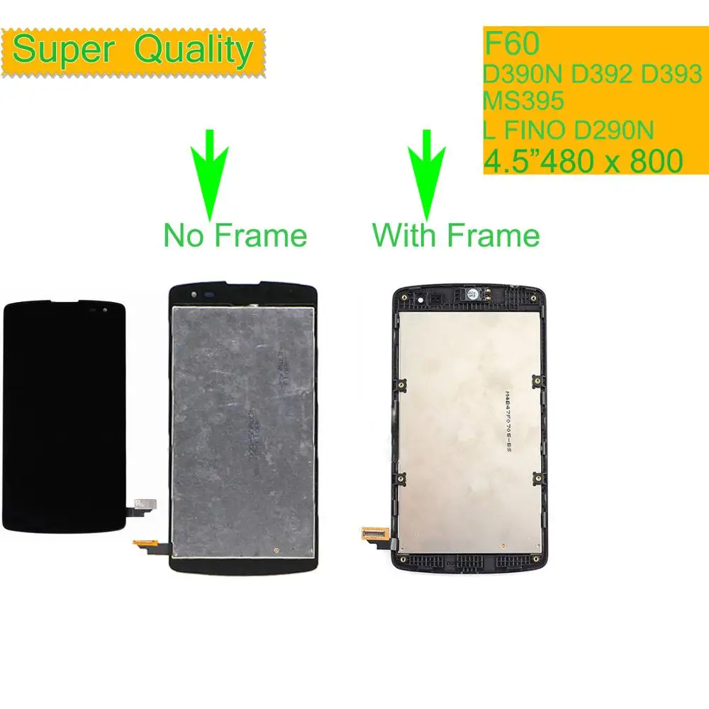 ORIGINAL For LG F60 D390N D392 MS395 LCD Display L Fino D290 D290N LS660 Touch Screen Digitizer with frame Assembly | Мобильные