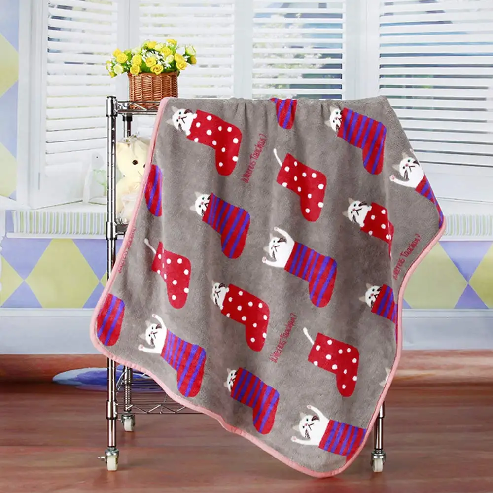 Зимнее детское одеяло с рисунком кота; Фланелевое Пеленальное Одеяло для новорожденных; Мягкое хлопковое одеяло для коляски; детское одеяло - Цвет: 03