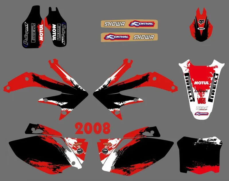 

H2CNC GRAPHICS & BACKGROUND DECAL STICKER Kits for Honda CRF450 CRF450R 2008 CRF 450 450R CRF 450 R