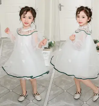 

2019 Korean style girls ruffles dress fashion summer girls princess dresses 4-9t B821