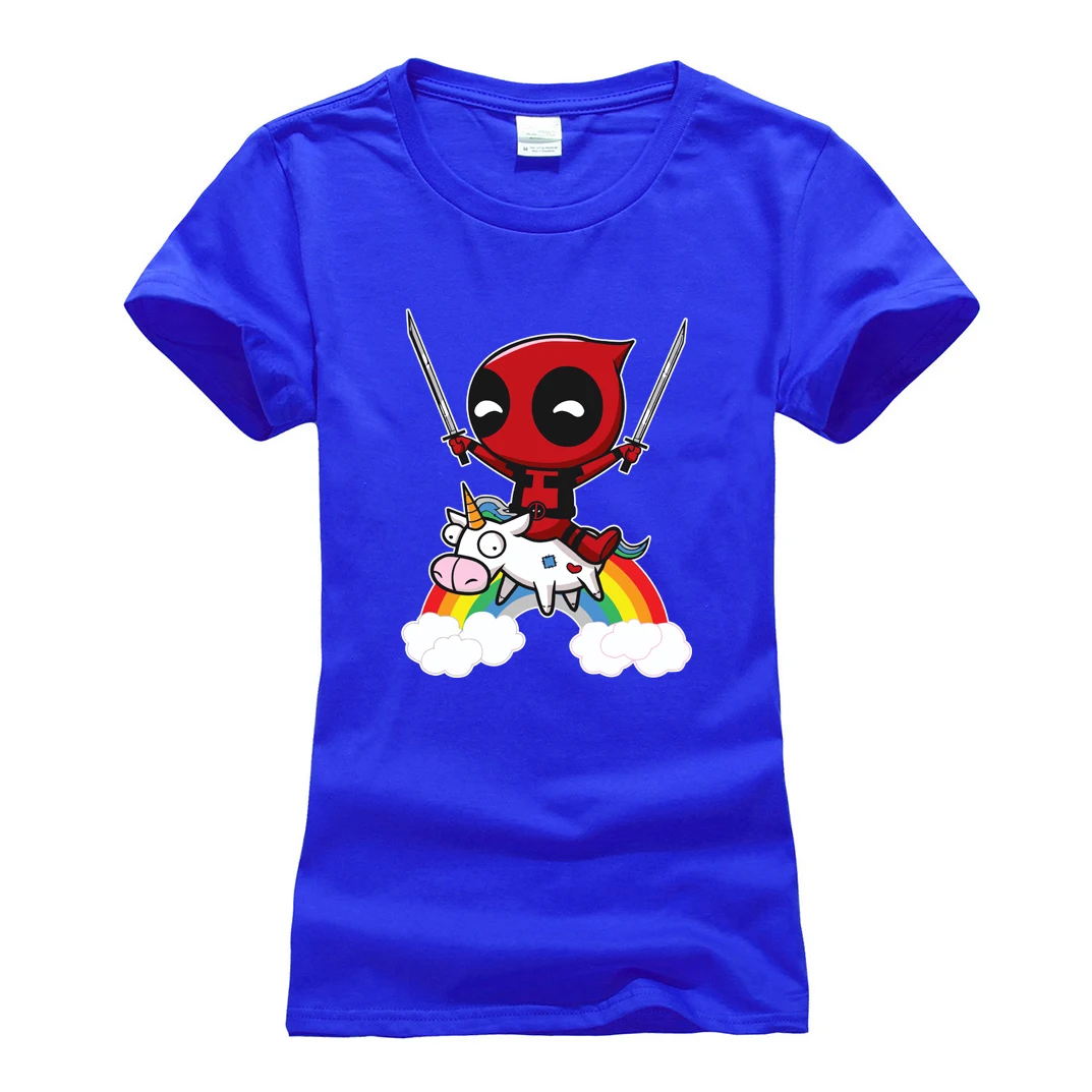 Фильма «Дэдпул»; рубашки с рисунками животных футболки Camisetas рубашка femme летние женские футболки с короткими рукавами из хлопка; одежда с овальным вырезом; harajuku милые футболки