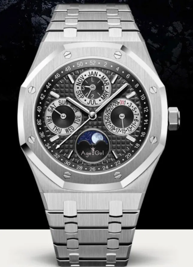 

Luxury Brand New Men Watch Automatic Mechanical GMT Moon Phase Sapphire Silver Luminous Blue Black Grey Watches Transparent AAA+