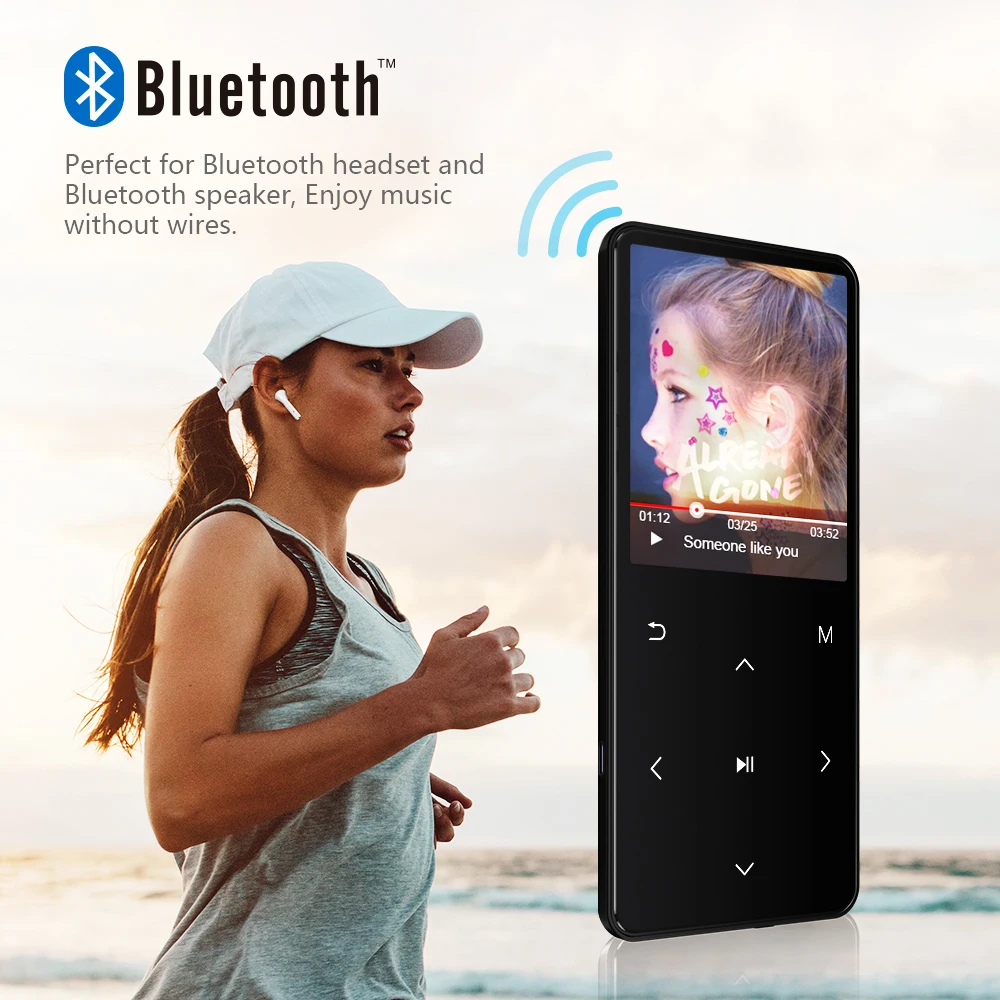 REDANT MP3-плеер с Bluetooth 2,4 дюймов экран сенсорные клавиши HiFi спорт MP3 музыкальный плеер fm радио мини MP3 тонкий портативный walkman
