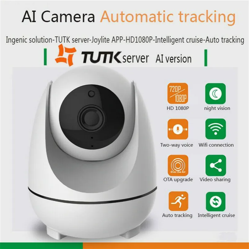 

1080P WIFI IP Camera with Intelligent Cruise for 360 Degree Monitoring Auto Tracking Mode for Moving Objects Alert Push