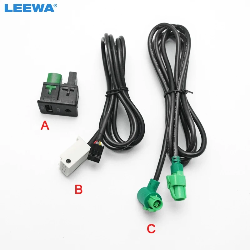 LEEWA OEM Passat Tiguan Touran USB + AUX штепсельная Вилка корпус поверхности кабель для RCD510 3CD 035 249
