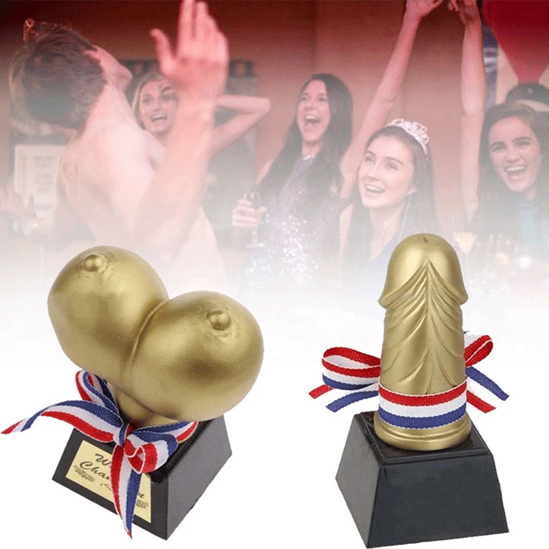 

1Pc Interesting Creative Game Fun Trophy Toy Props Male Female Props Bachelor Party April First Christmas Funny Decoration
