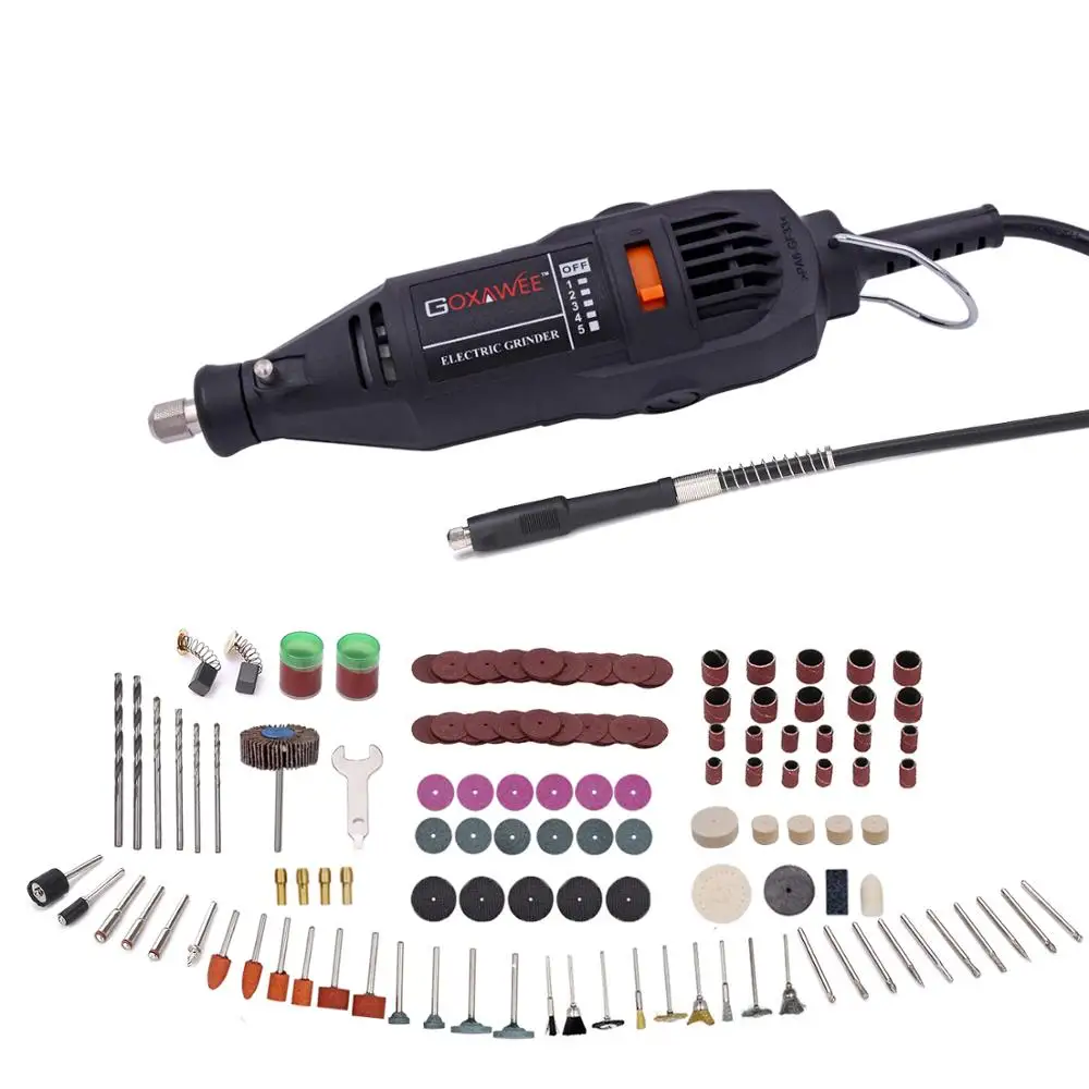  GOXAWEE 110V/220V Electric Mini Drill For Dremel Rotary Power Tools with 5 Variable Speeds Mini Eng